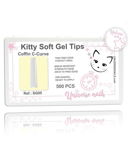 KITTY SOFT GEL TIPS COFFIN C-CURVE